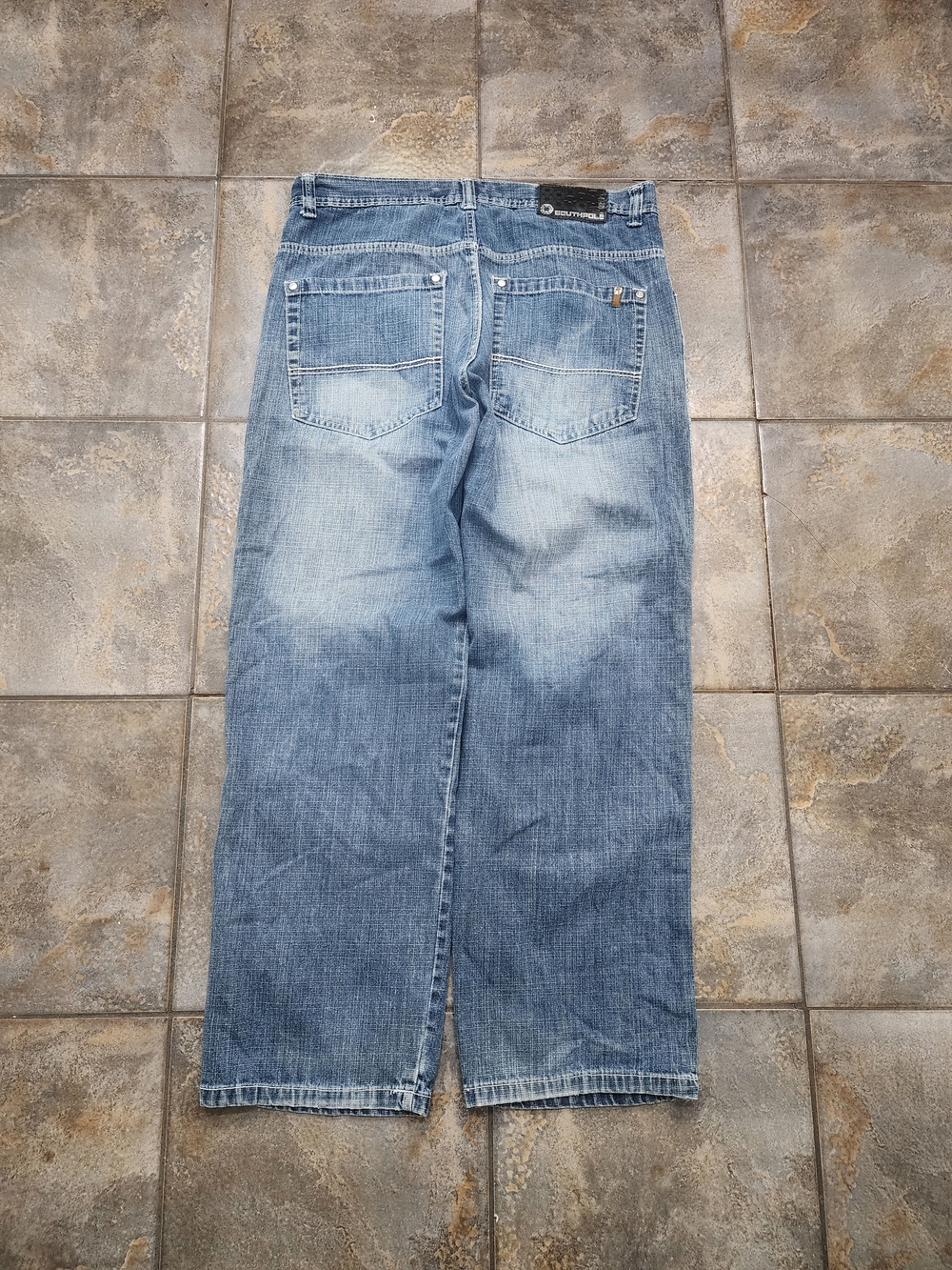 Vintage Y2K Southpole Men's 38x32 Baggy Wide-Leg Denim Streetwear Jeans